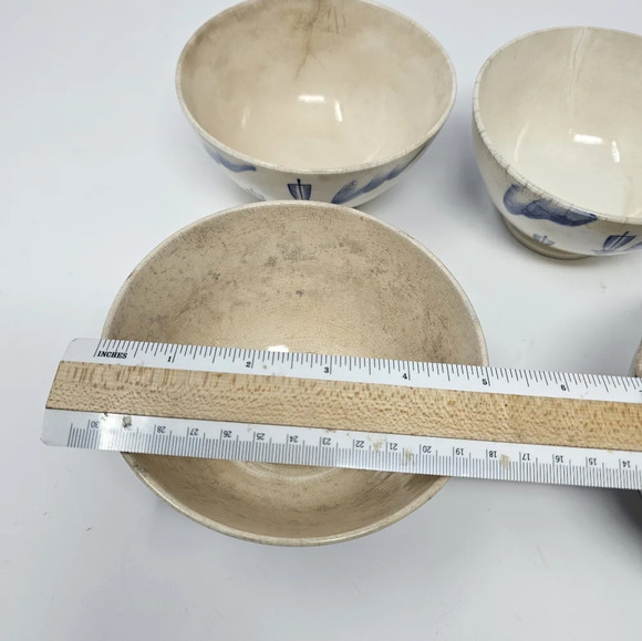 Vintage Blue Delft? Windmill Bowl Holland Scenes Set of 4 Bowls Made In Japan - Picture 11 of 12